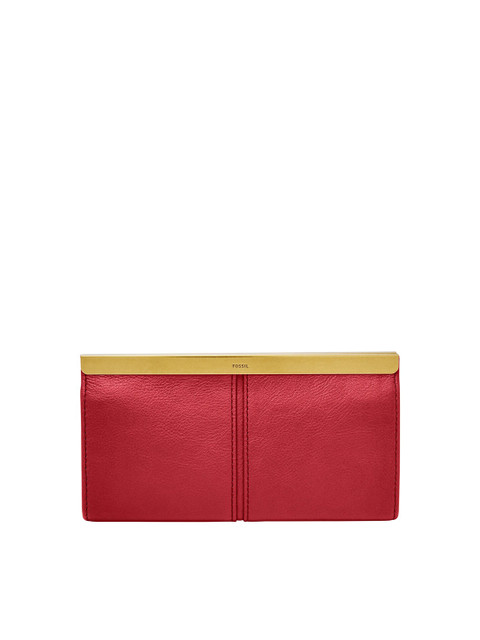 

Fossil Women Red Solid Leather Three Fold Wallet