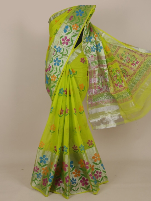 

Pothys Green Floral Pure Cotton Saree