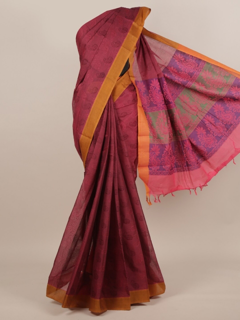 

Pothys Magenta Ethnic Motifs Pure Cotton Saree