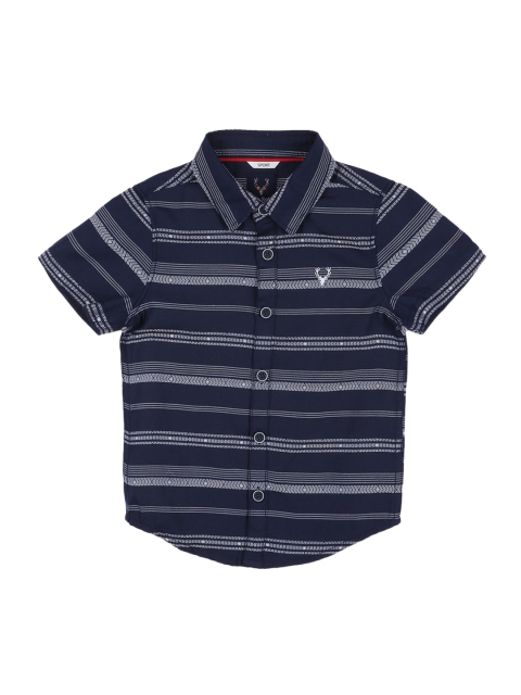 

Allen Solly Junior Boys Navy Blue Multi Stripes Striped Casual Shirt