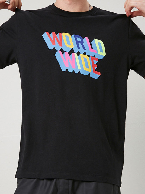 

FOREVER 21 Men Black Typography T-shirt