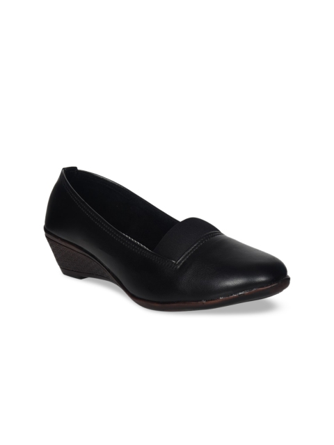 

Ajanta Women Black Solid Leather Formal Slip-Ons