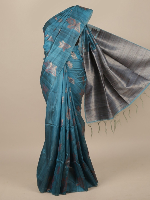 

Pothys Blue Woven Design Jute Silk Saree