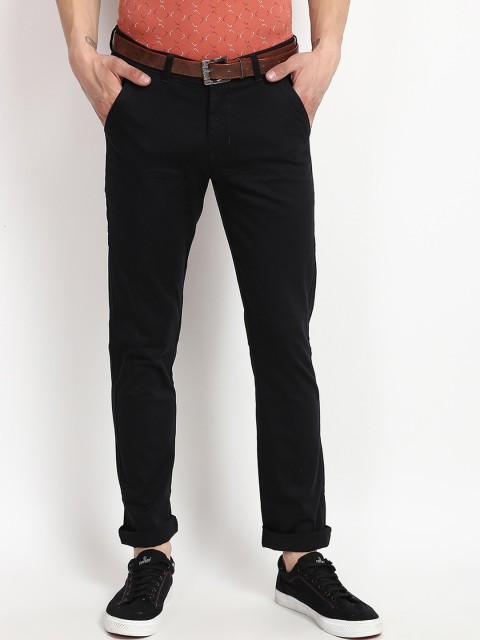 

V2 Value & Variety Men Black Solid Regular Trousers
