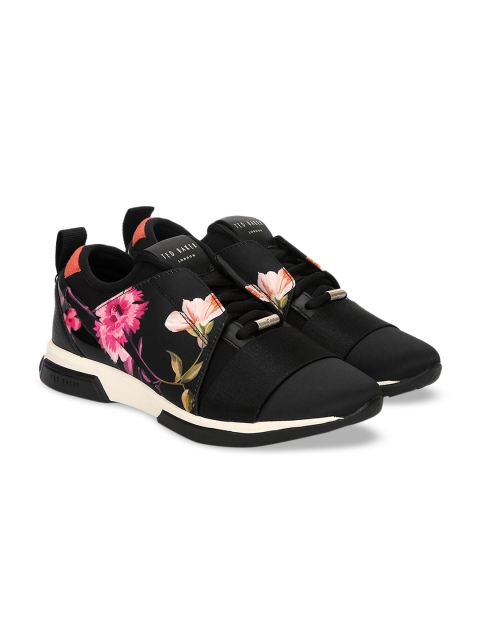 

Ted Baker Women Black & Pink Printed Leather Sneakers