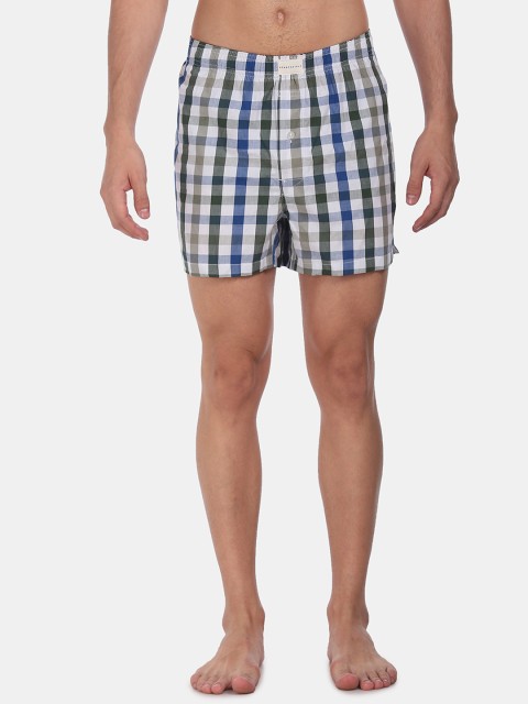 

Aeropostale Men Blue & Green Checked Pure Cotton Boxer