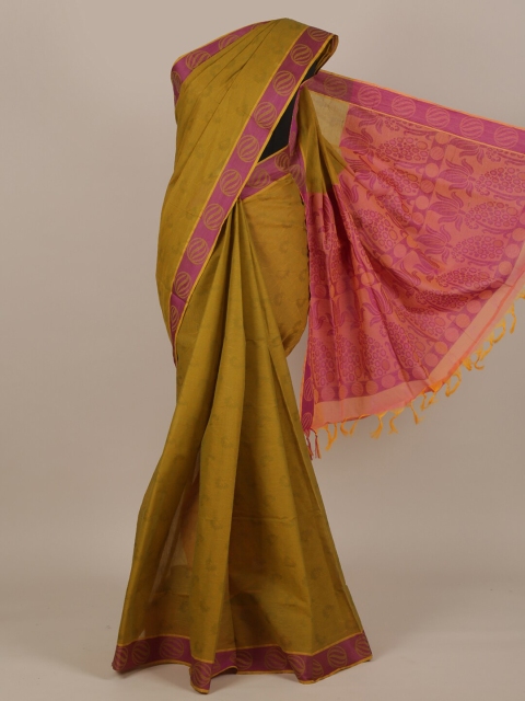

Pothys Olive Green Pure Cotton Saree
