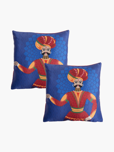 

Home Centre Blue & Red Set of 2 Ethnic Motifs Square Cushion Covers
