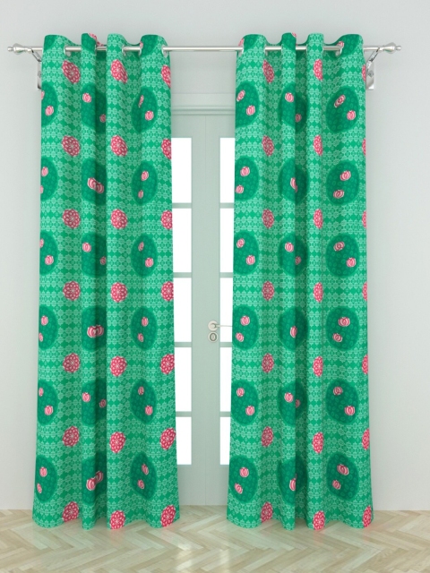

Home Centre Green & Pink Set of 2 Ethnic Motifs Door Curtain