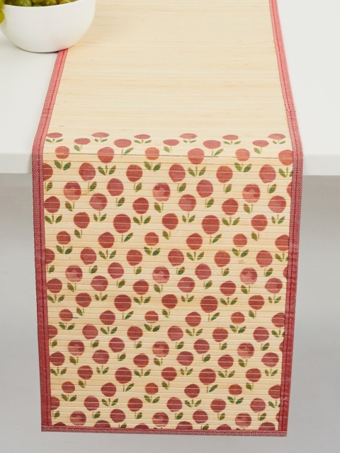 

Home Centre Beige & Red Floral Printed Bamboo Table Runner