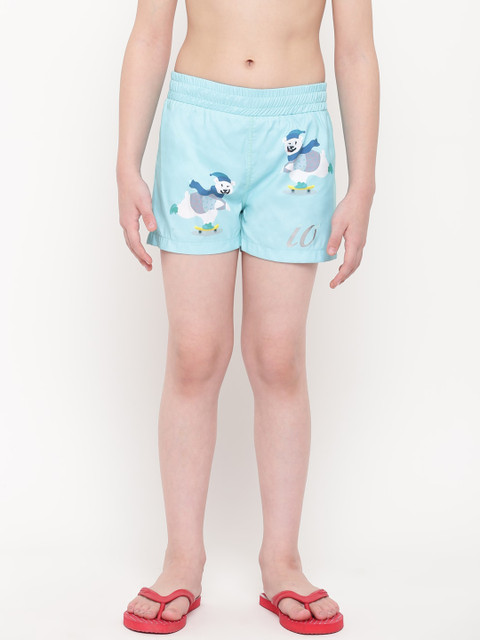 

iO Boys Blue & White Printed Swim Shorts