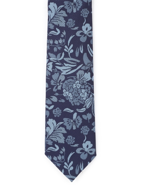 

Peter England Men Navy Blue Woven Design Broad Tie