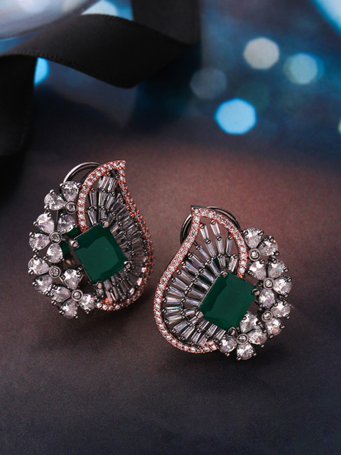 

THE AAB STUDIO Silver-Plated & Green Contemporary Studs