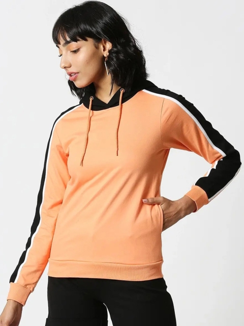 

Bewakoof Women Orange Hooded Sweatshirt