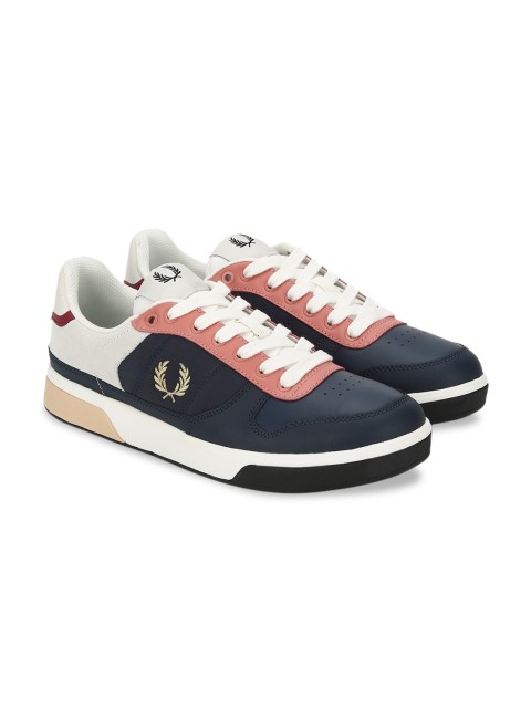 

Fred Perry Men Blue Colourblocked Leather Sneakers