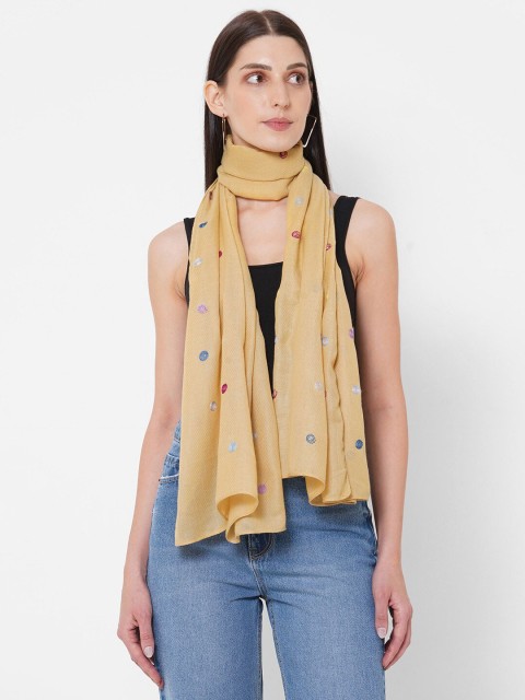 

Get Wrapped Women Beige & White Embroidered Scarf