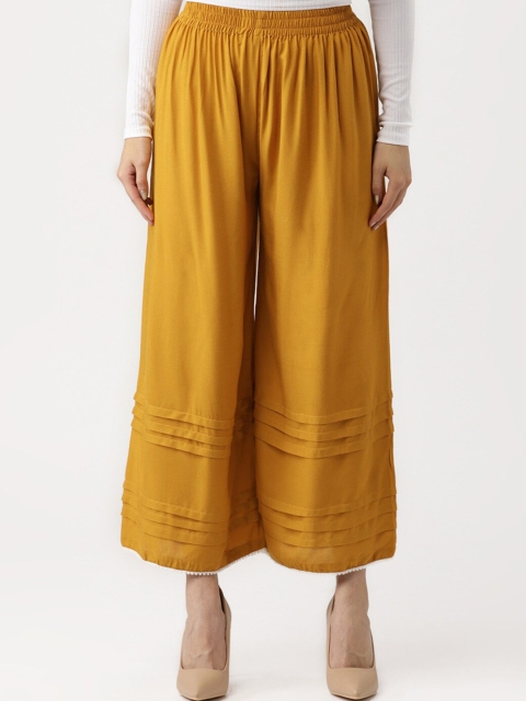 

Libas Women Mustard Knitted Palazzos