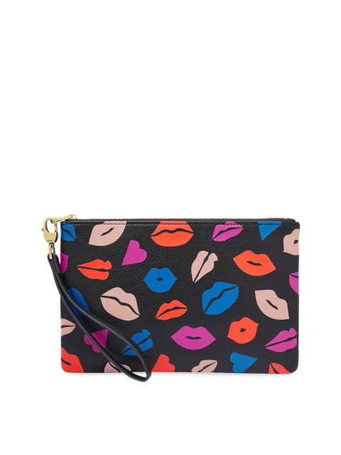 

Fossil Black Floral Leather Structured Sling Bag