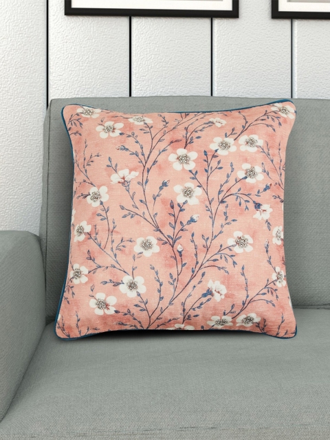 

Home Centre Peach & White Floral Square Cushion Covers
