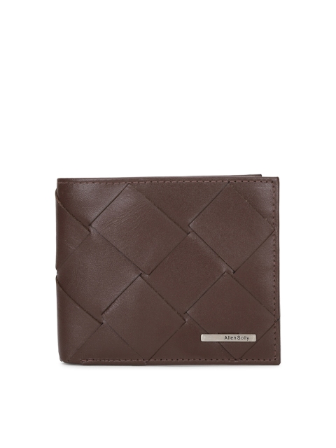 

Allen Solly Men Brown Woven Design Leather Two Fold Wallet