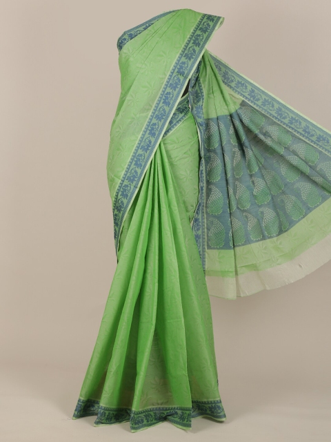 

Pothys Green Floral Pure Cotton Saree