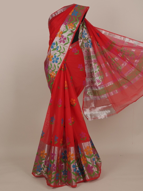 

Pothys Red & Pink Floral Pure Cotton Saree