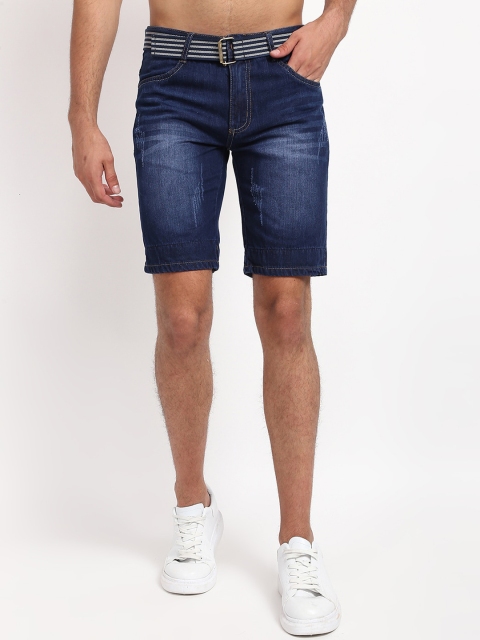 

V2 Value & Variety Men Blue Washed Mid-Rise Denim Shorts