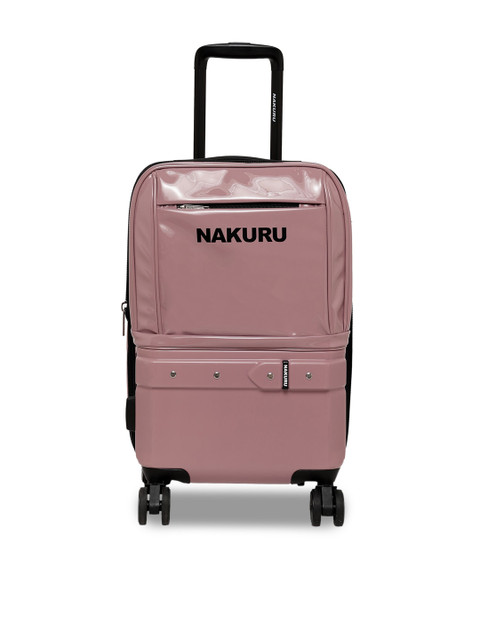 

NAKURU Unisex Pink Solid Hard-Sided Medium Trolley Bag