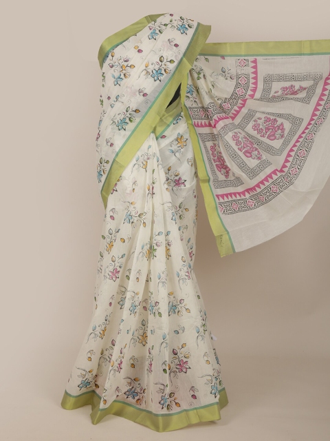 

Pothys Off White Floral Saree