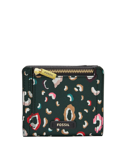 

Fossil Women Black & White Abstract Printed Synthetic Leather Two Fold Wallet