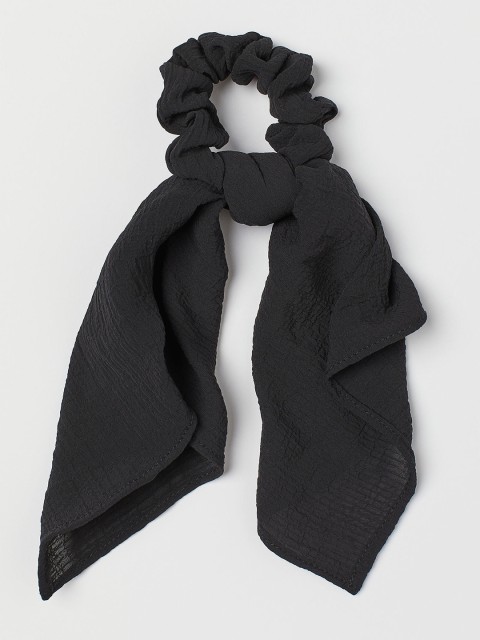 

H&M Womens Black Scarf-detail scrunchie