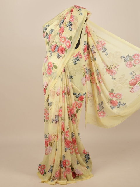 

Pothys Yellow Floral Saree