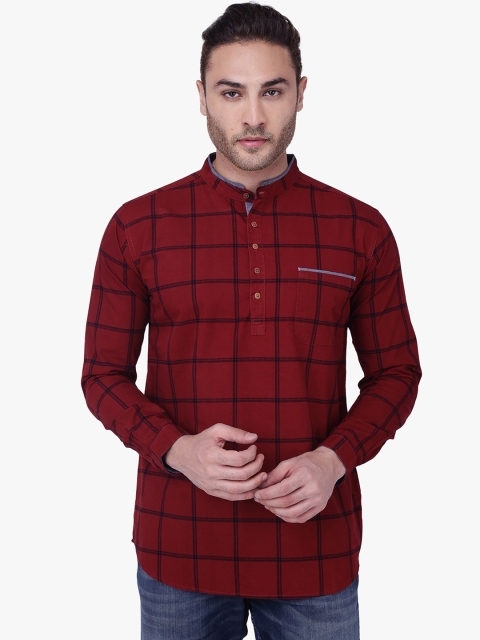 

Kuons Avenue Men Maroon Thread Work Kurta
