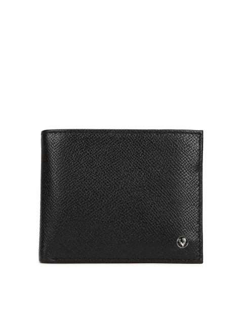 

Allen Solly Men Black Textured Leather Two Fold Wallet