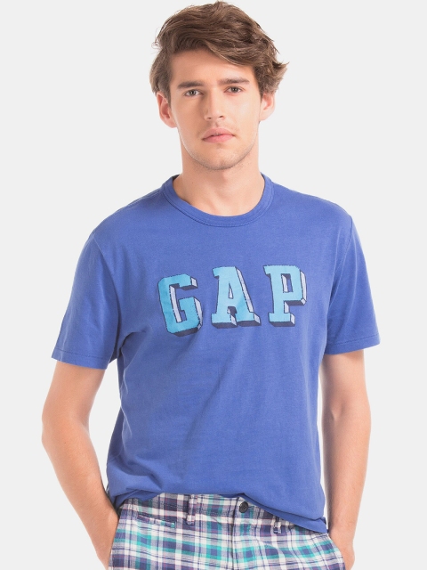 

GAP Men Blue Block Logo T-Shirt