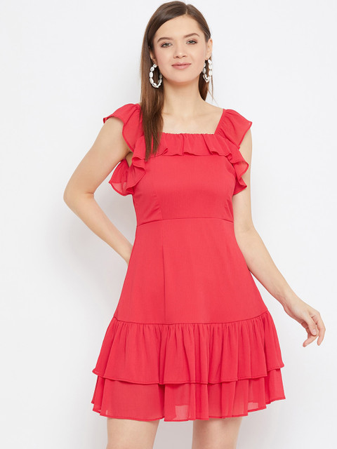 

Imfashini Red Georgette Dress