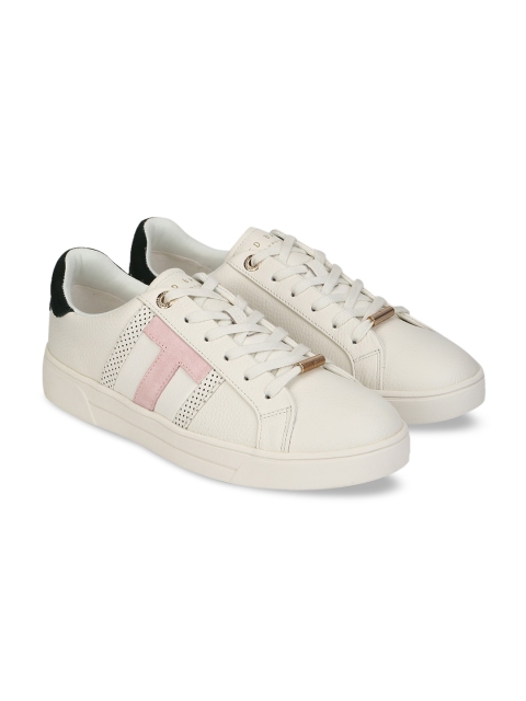 

Ted Baker Women Cream Striped Leather Sneakers