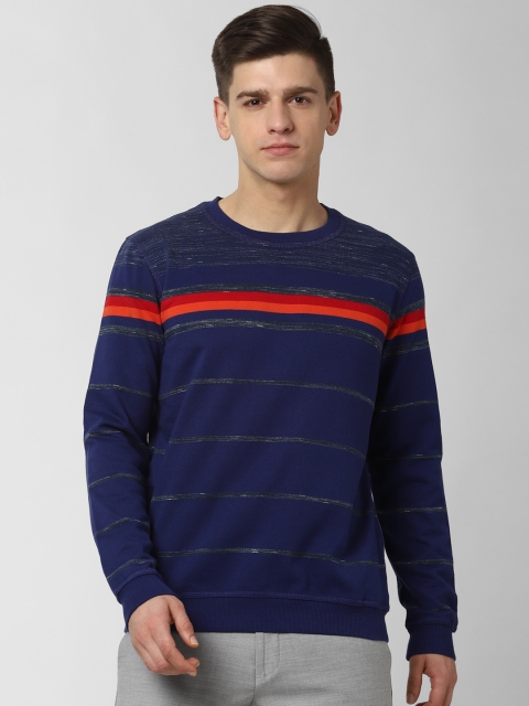 

Peter England Casuals Men Navy Blue Striped Sweatshirt