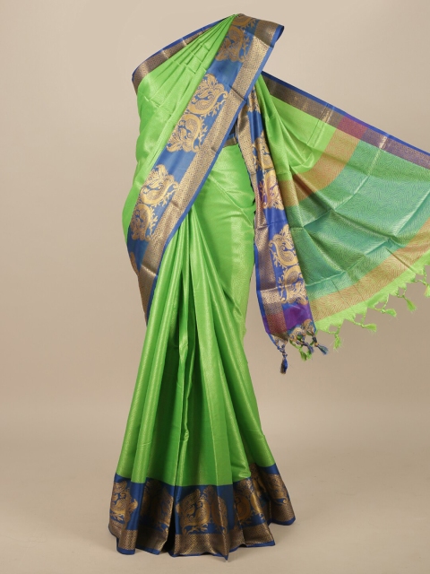 

Pothys Green & Blue Woven Design Zari Jute Silk Saree