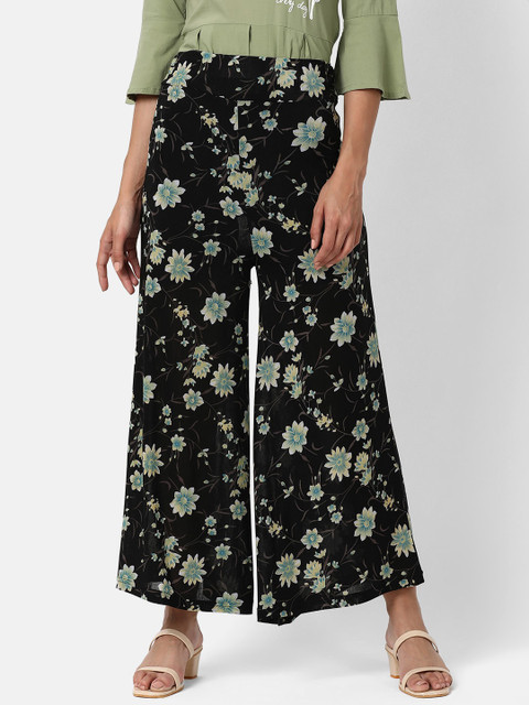 

V2 Value & Variety Women Black & Beige Floral Printed Palazzos