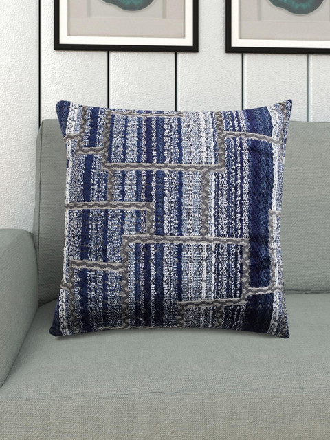 

Home Centre Blue & White Jacquard Velvet Square Cushion Covers