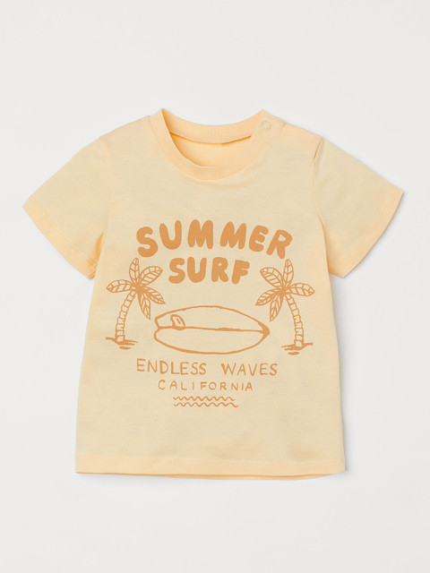 

H&M Boys Yellow Cotton T-shirt