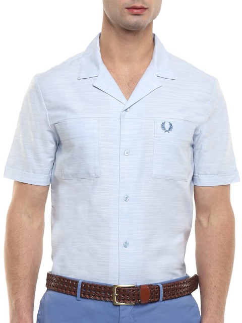 

Fred Perry Men Blue Casual Shirt