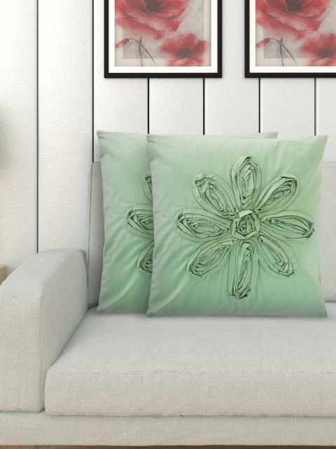 

Home Centre Green Set of 2 Square Cushion Covers