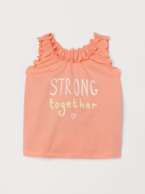 

H&M Girls Orange Printed vest top