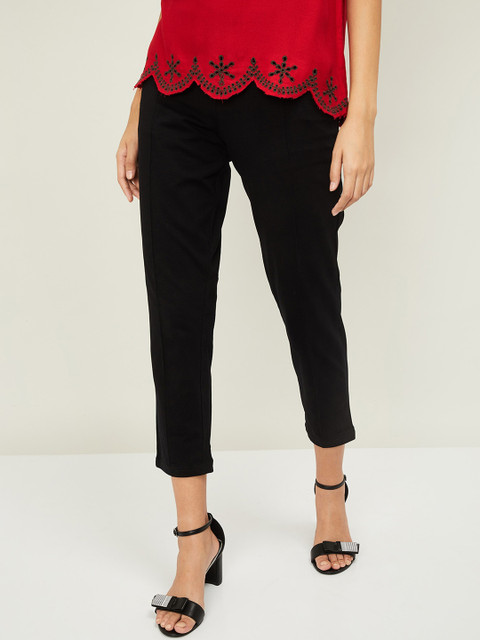 

Melange by Lifestyle Women Black Regular Trousers