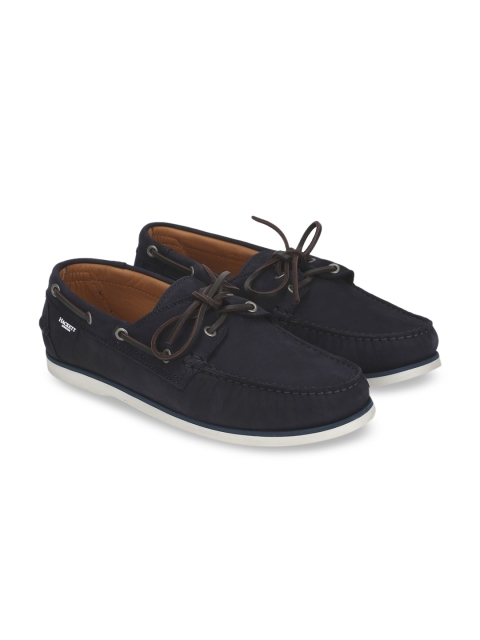 

HACKETT LONDON Men Navy Blue Leather Boat Shoes