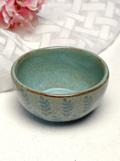 

Fabindia Blue & 1 Pieces Hand Painted Printed Ceramic Glossy Bowls