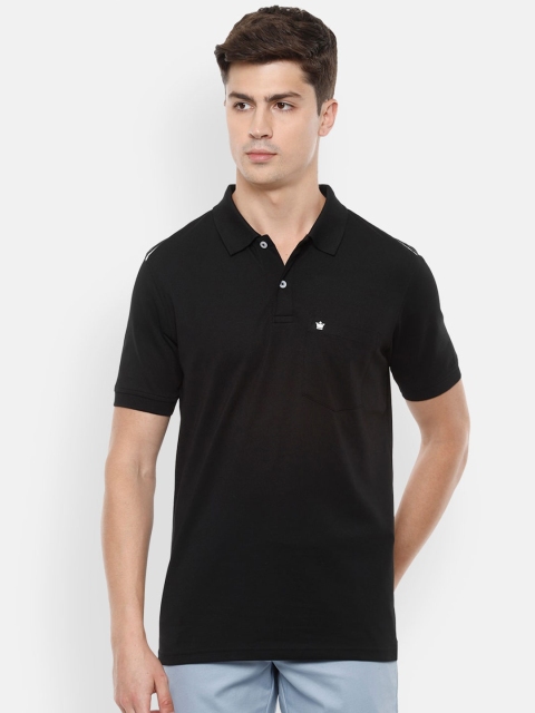 

Louis Philippe Men Black Polo Collar T-shirt