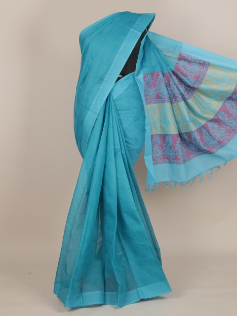

Pothys Blue & Pink Pure Cotton Saree